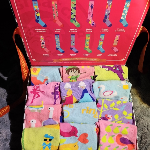 Little Mismatched Accessories - 12 Days Of Christmas Sock Set In Box By Little Mismatched